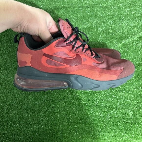 Nike Air Max 270 React Mens Size 10.5 Red Black Athletic Running Shoes Sneakers - Picture 1 of 6